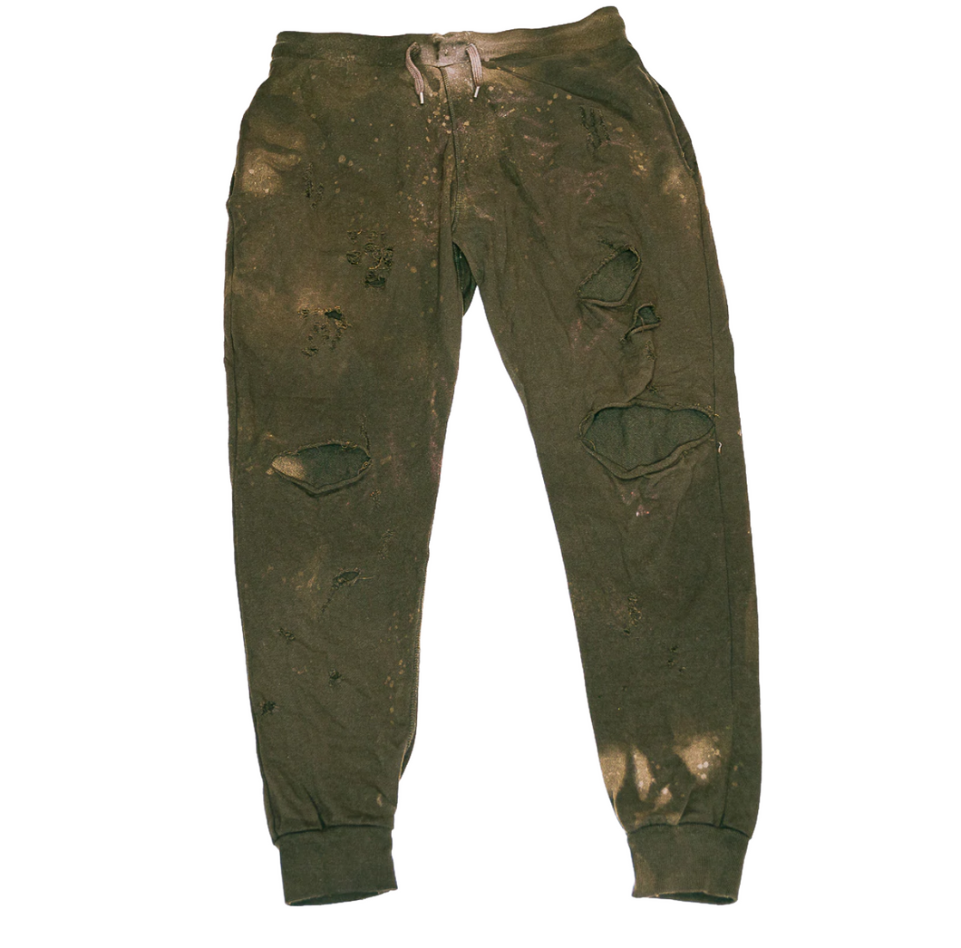 Olive Ripped Joggers